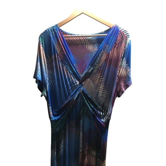 Soft Surroundings Dress Women's Size Large Multicolor Tropical Stretch - Picture 2 of 7